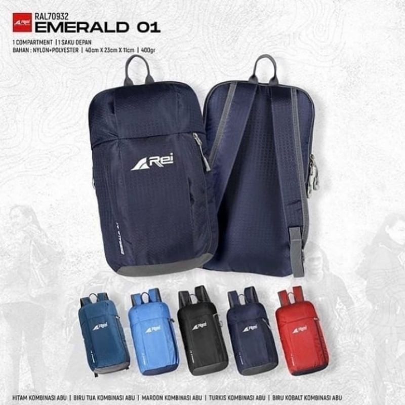 Jual TAS RANSEL DAYPACK REI AREI EMERALD 01 X2 10L + RAIN COVER BEST