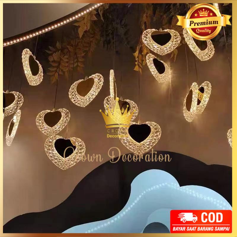 Jual Dekorasi Lampu Love Gantung led 1 set isi 5 - lampu tidur