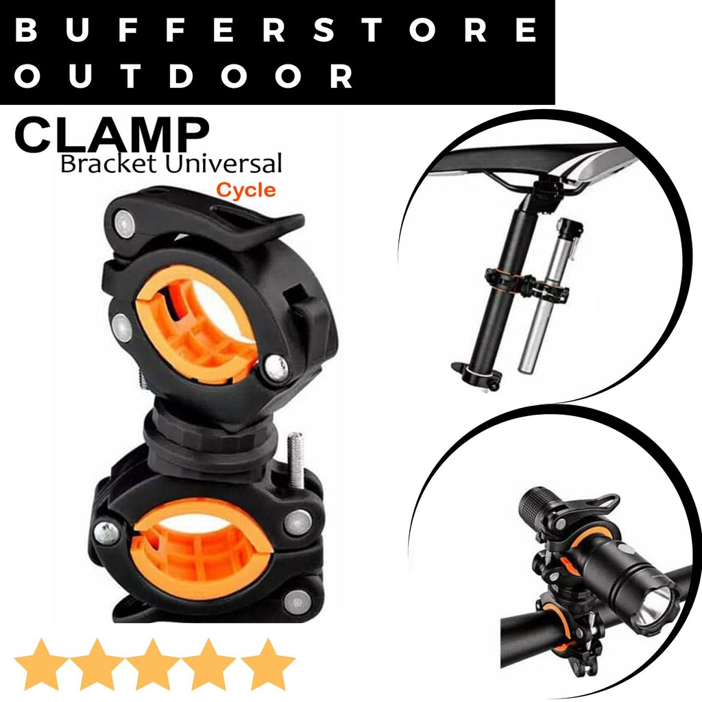 Jual bracket clamp universal dudukan senter sepeda lipat MTB roadbike ...
