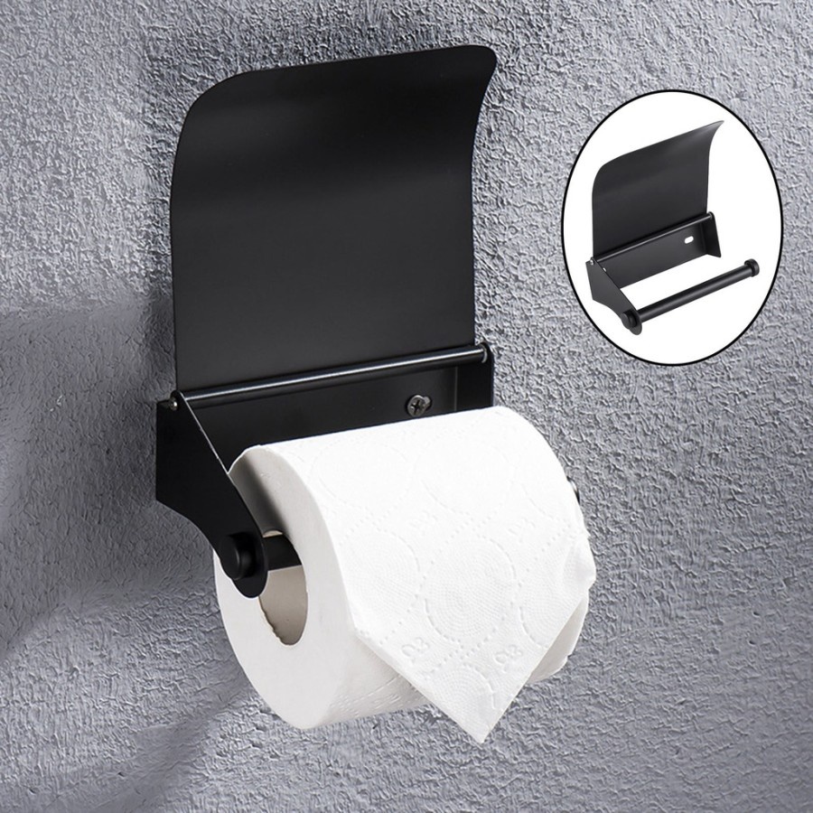 Jual Tempat tissue gulung stainless black tissue holder roll hitam ...