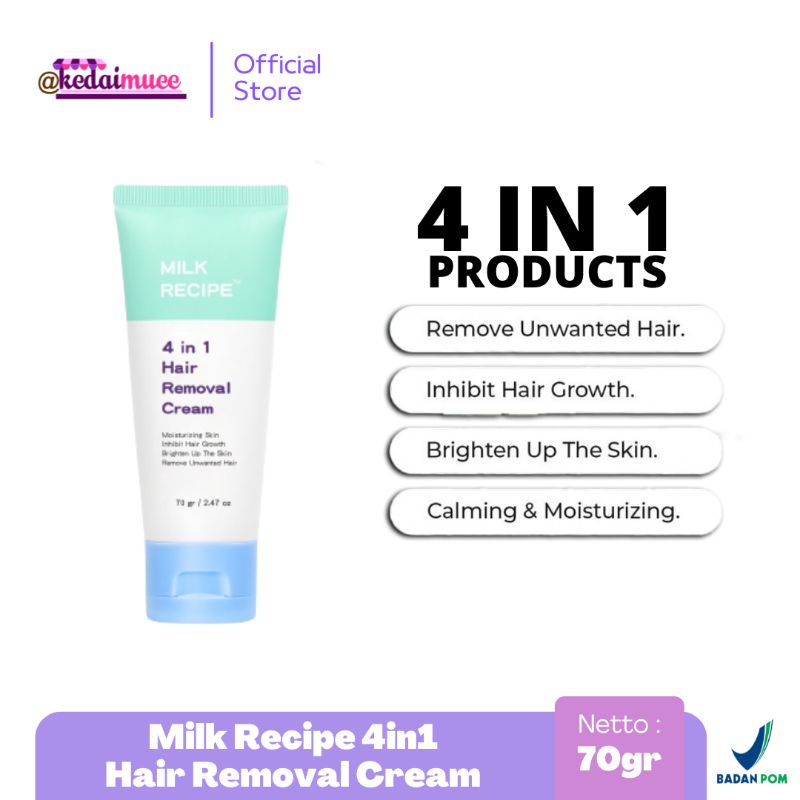 Jual Milk Recipe 4 In 1 Hair Removal Cream Krim Penghilang Bulu ...