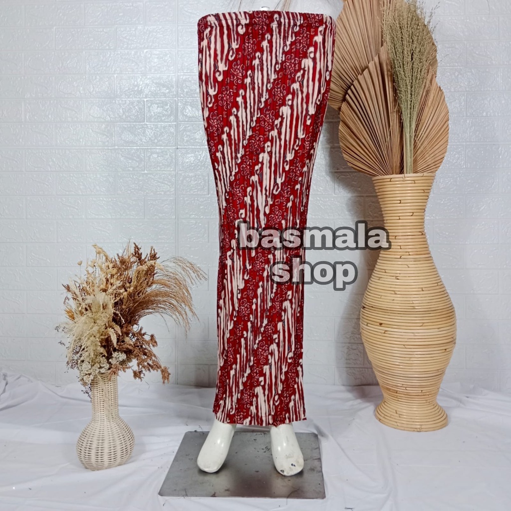 Jual Rok Plisket Batik Rok Plisket Bawahan Kebaya Rok Kebaya Rok Wisuda Lereng Maroon 8309