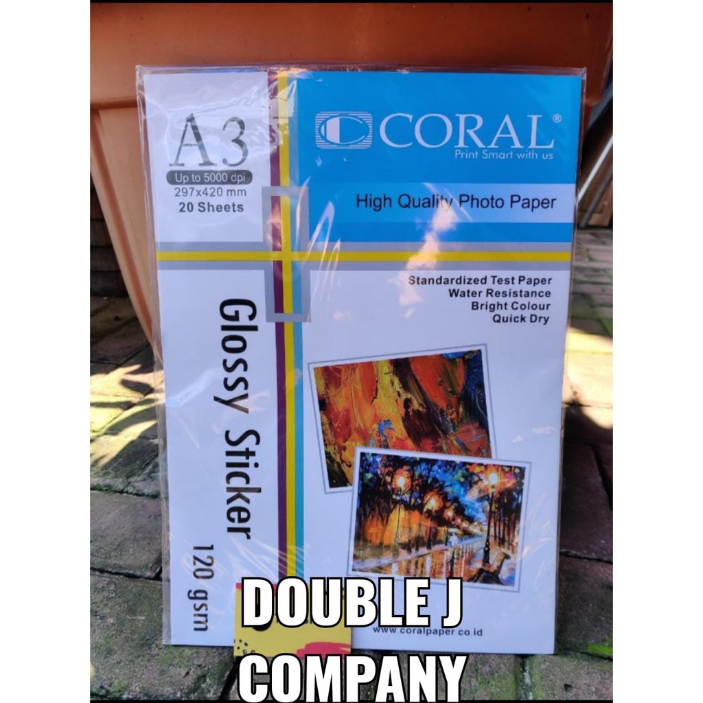 Jual CORAL GLOSSY STICKER 120 GSM GSM KERTAS STIKER CORAL 120 GSM 20 ...