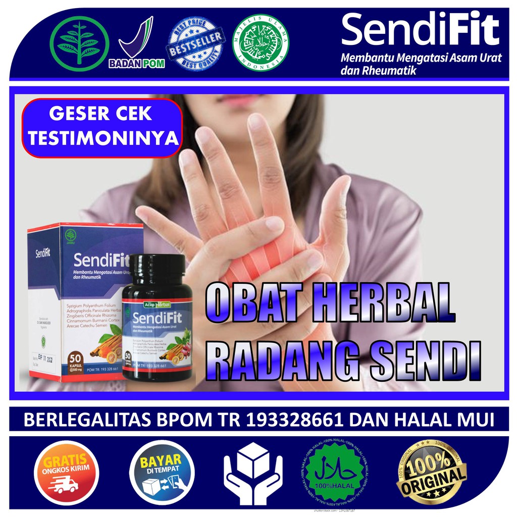 Jual Sendifit Acep Herbal Kapsul Obat Radang Sendi Obat Peradangan Sendi Obat Sendi Terkena