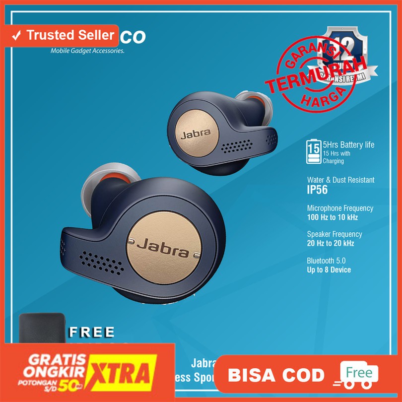 Jual Jabra Elite Active 65t / Elite 65t Active Wireless Sport - Copper ...