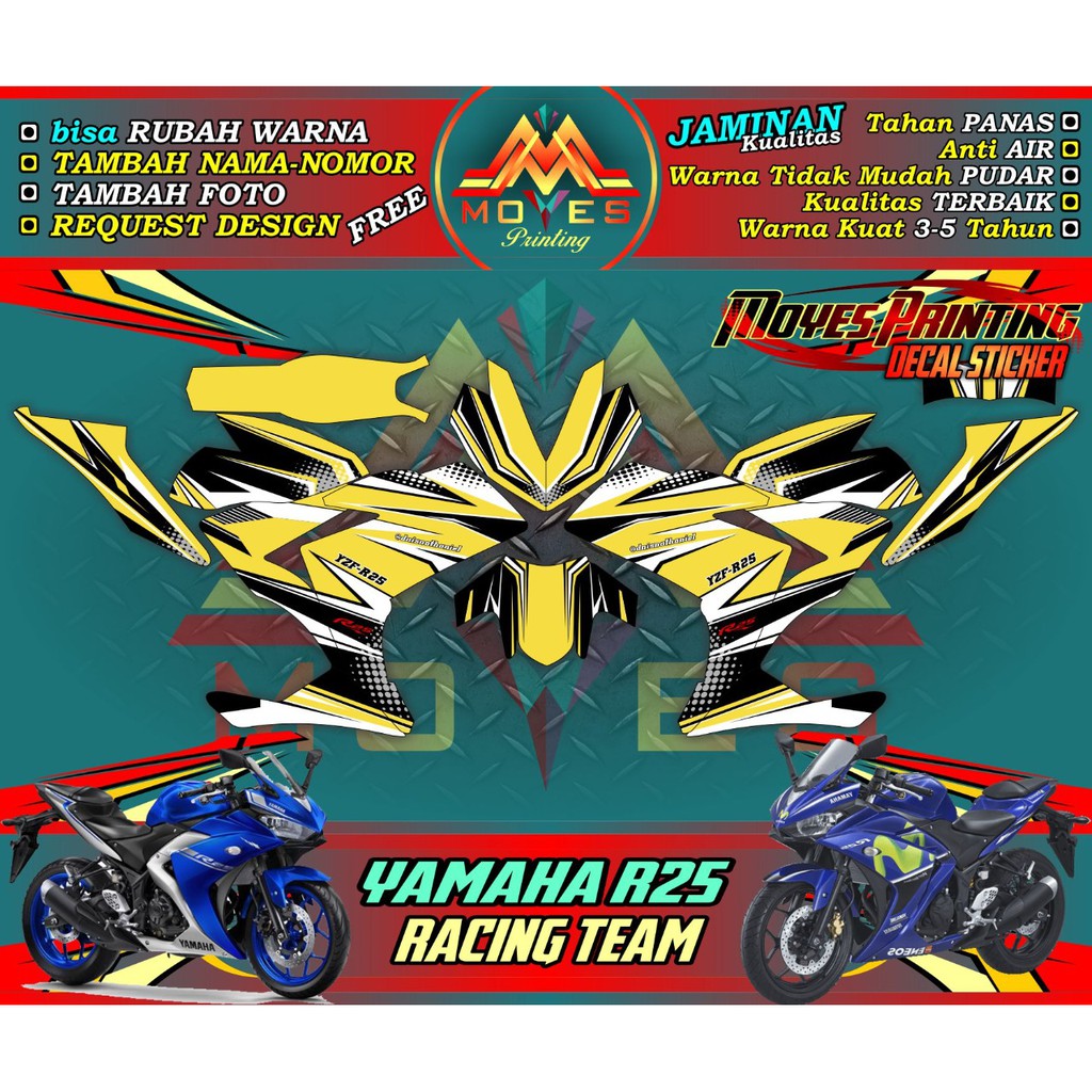 Jual stiker r25 decal stiker r25 stiker motor r25 full body stiker ...