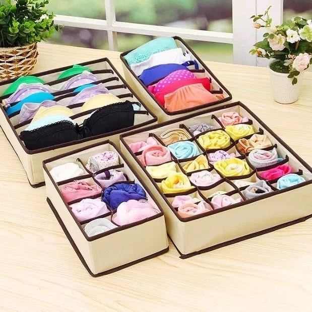 Jual 4 in 1 Underwear Storage Box (Beige) | Shopee Indonesia