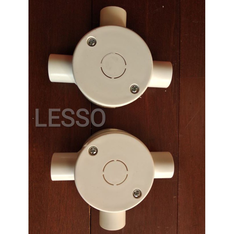 Jual T-Dos DN25 Conduit Lesso / 3 Way Tee Box (with cover) / Tee Dus ...