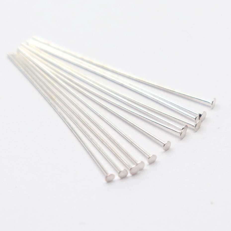 Jual 5 Pcs BAHAN PERAK 925 ASLI HEAD PIN PANJANG 3 cm | HEAD PIN BAHAN ...
