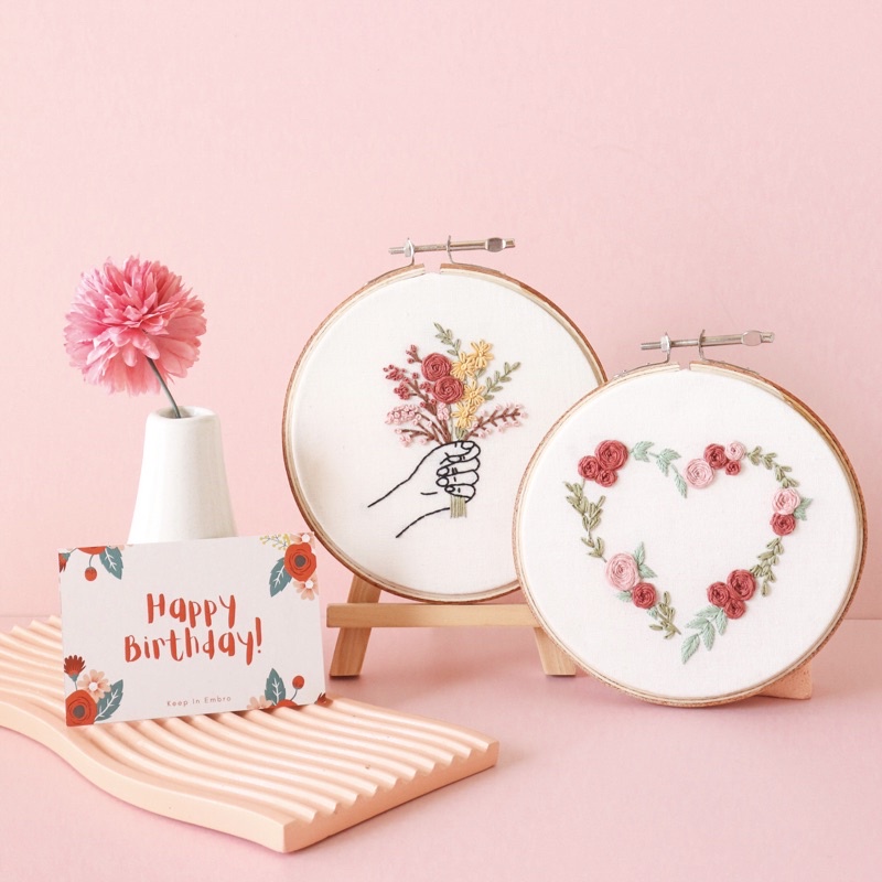EMBROIDERY KIT LOVE EDITION / PAKET MENYULAM UNTUK PEMULA / CRAFTING / DIY / VALENTINE GIFT