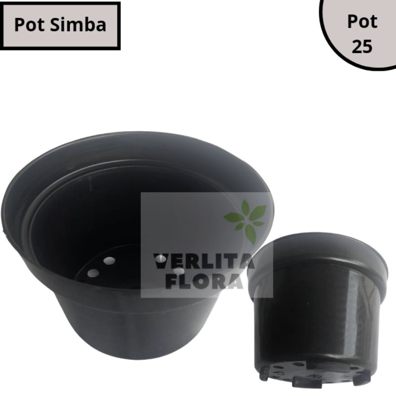 Jual Pot Tanaman Pot Bunga Plastik Simba 25 Hitam | Shopee Indonesia