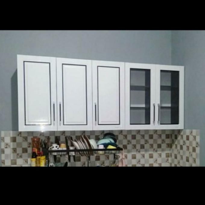 Jual Rak Piring Lemari Gantung Dapur Kitchenset Atas 5 Pintu 123 Putih Usahatamako Shopee 1107