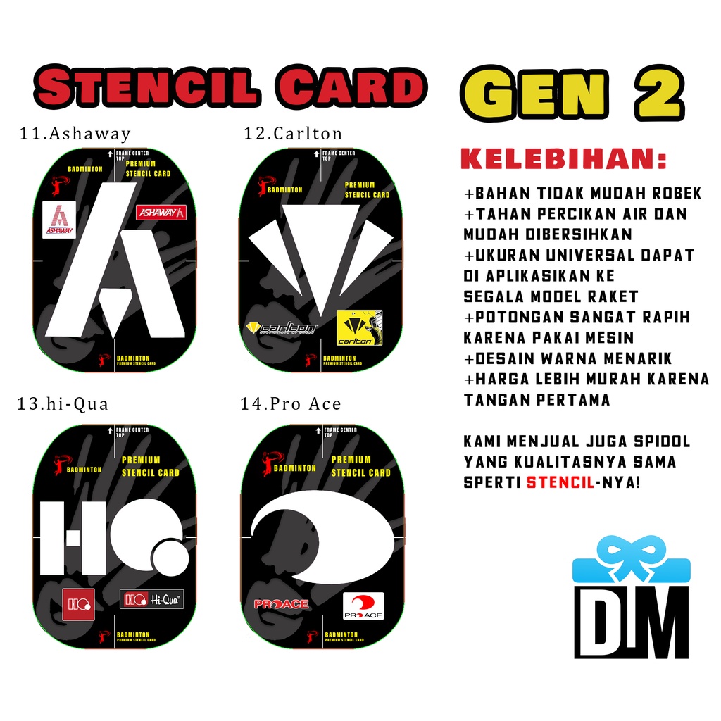 Jual Cetakan logo untuk senar raket badminton Bulu tangkis Stencil card ...