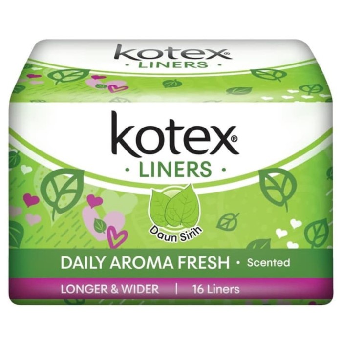 Jual Kotex Fresh Liners Longer & Wider Panty Liner Pembalut 16 s Daun