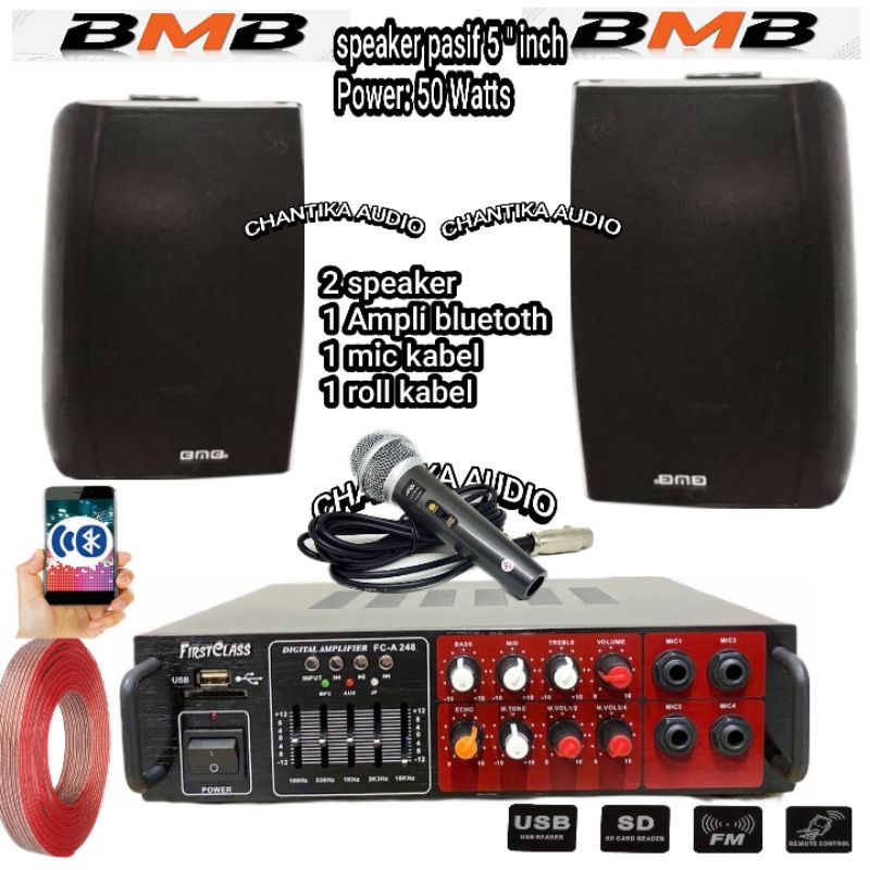 Jual Paket Karaoke Bmb Original Speaker 5 Inch Dan Ampli Bluetooth ...