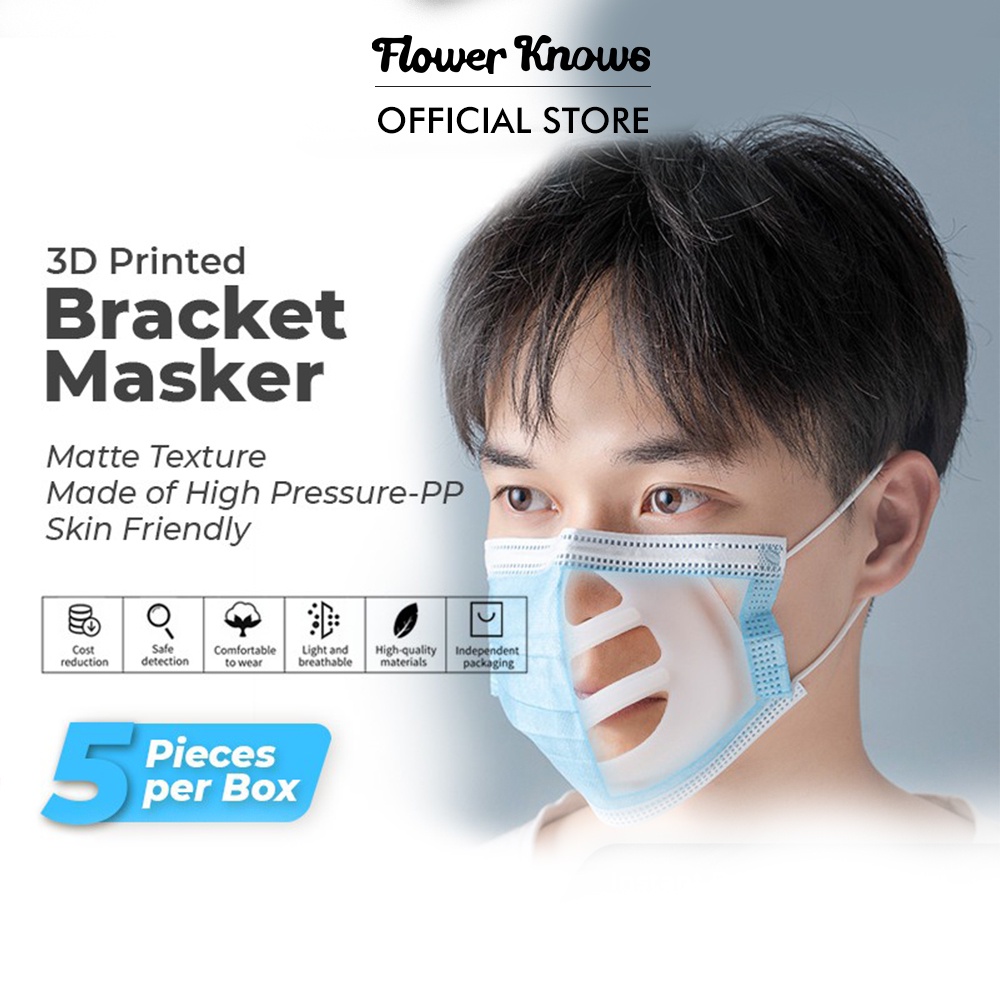 Jual Flower Knows Disposable Masker 3ply Earloop Headloop Hitam Masker ...