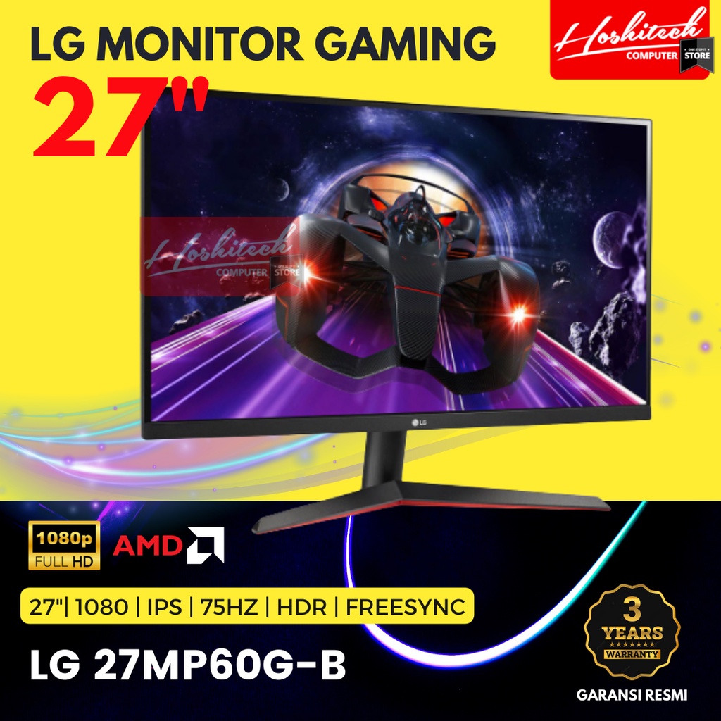 Jual LG Monitor 27 INCH 27MP60G-B Gaming FHD IPS 75hz Freesync | Shopee ...