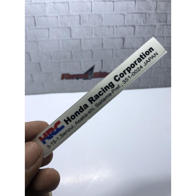 Jual Stiker Sticker Transparan HRC Honda Racing CORPORATION farr3l55 ...