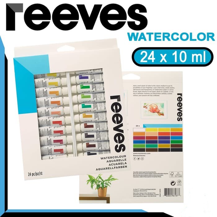 Jual reeves watercolor tube 24 colourx10ml | Shopee Indonesia