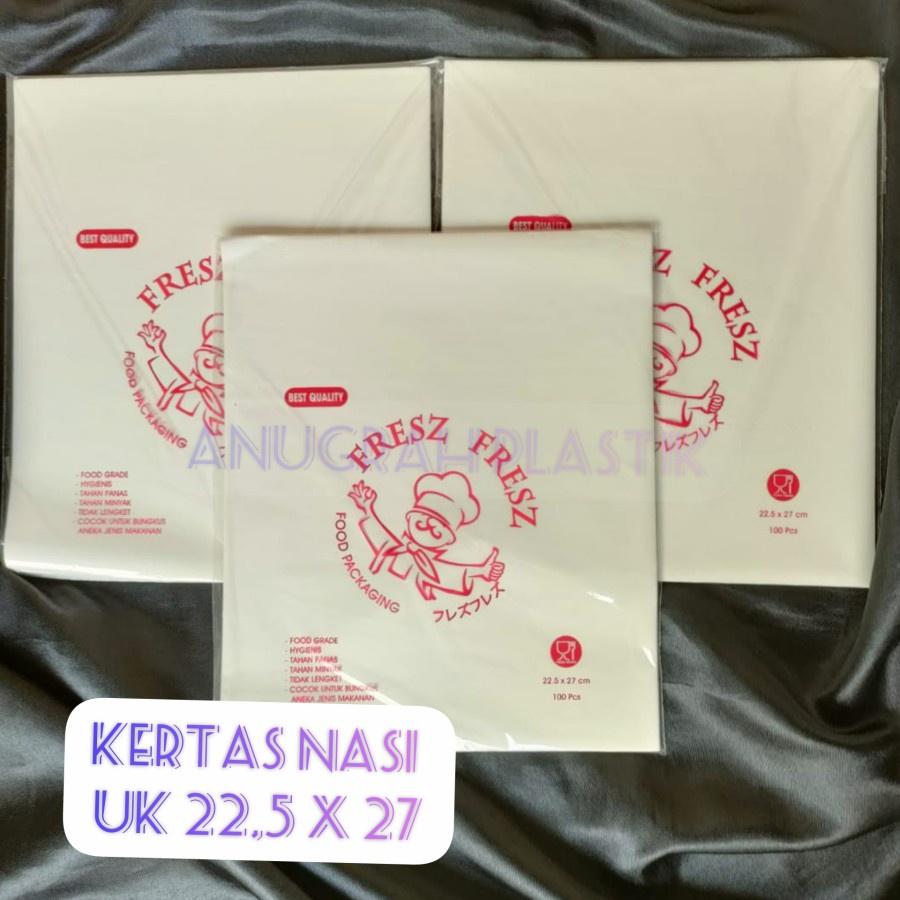 Jual Kertas bungkus putih uk 22,5 dan 25/ kertas nasi KFC / paper rice ...