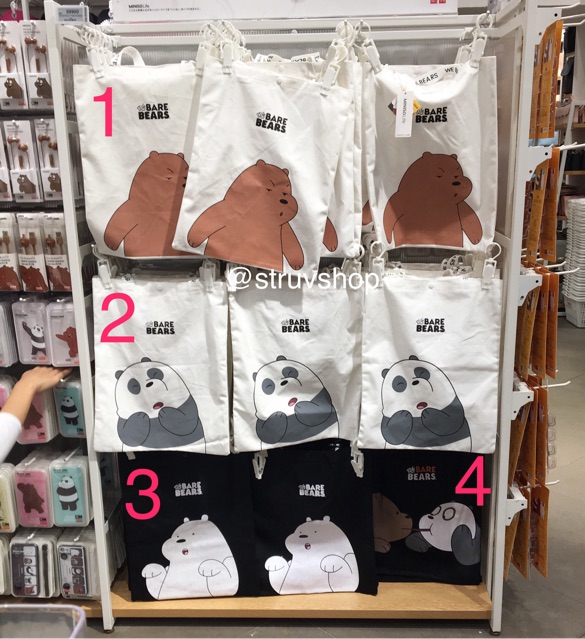 Harga tote bag miniso we bare bears hotsell