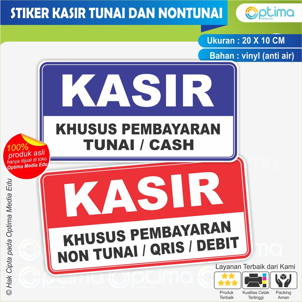 Jual Stiker Kasir Khusus Pembayaran Tunai Dan Pembayaran Nontunai Shopee Indonesia