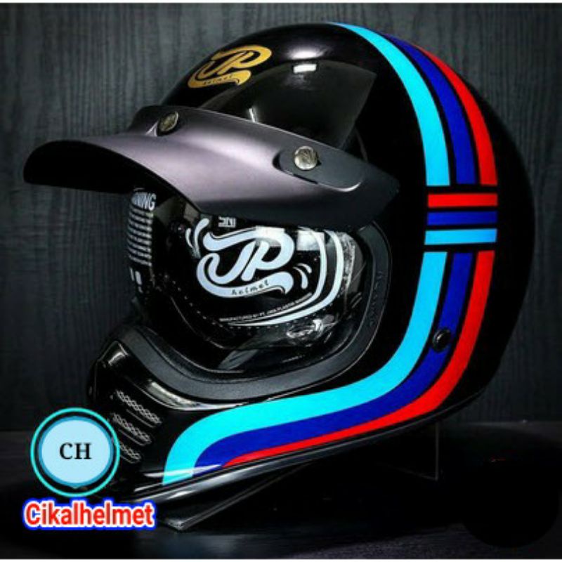 Jual JPX HELM JP SIGNATURE SG 01 | SUPER BLACK | RETRO CLASSIC DDRING ...