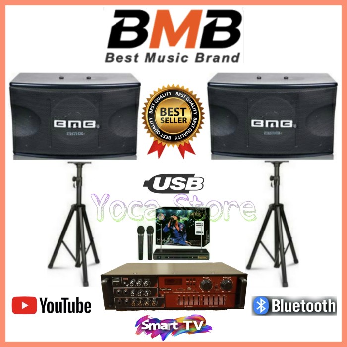 Jual PAKET SOUND SYSTEM KARAOKE SPEAKER BMB 10 INCH AMPLI BLUETOOTH USB ...