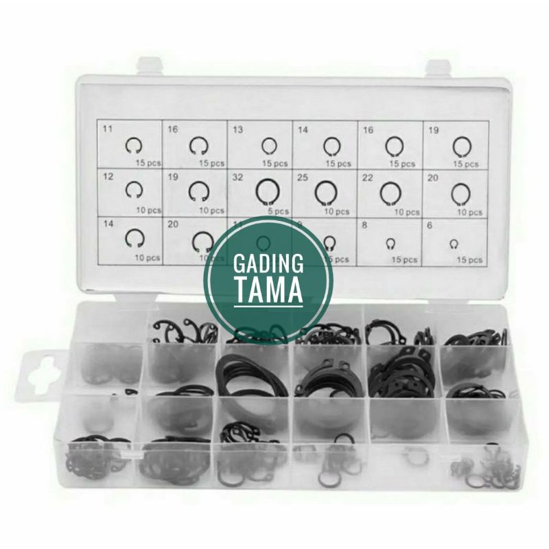 Jual C Ring Snap Ring C Clip Circlip Carbon Steel 225 pcs Ukuran 6mm