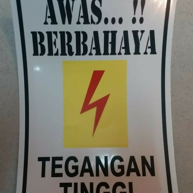 Jual Sign Label Sticker Awas Berbahaya Tegangan Tinggi 10x15cm Rambu K3 Shopee Indonesia