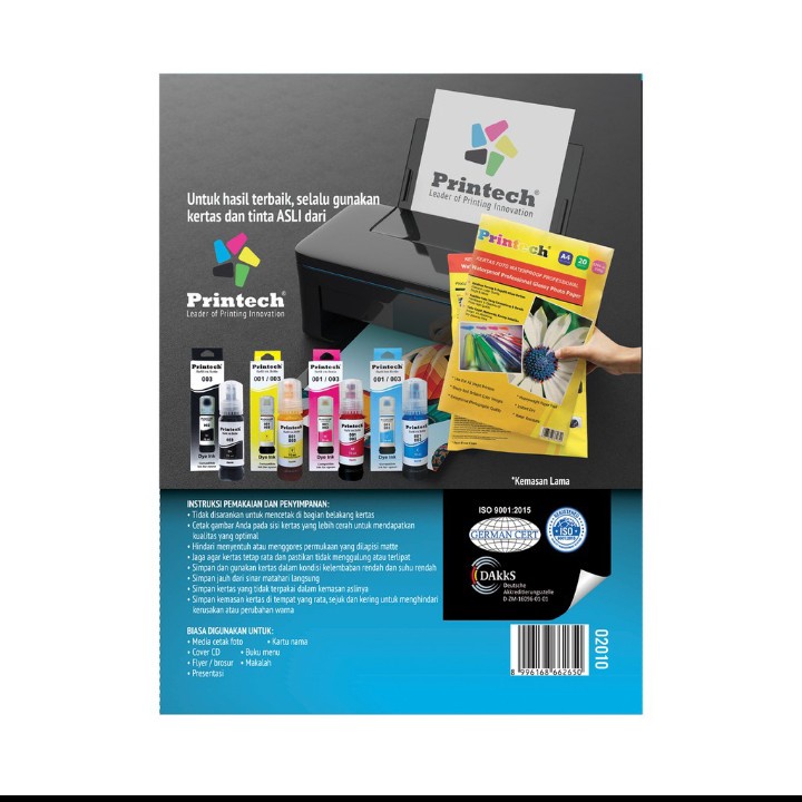 Jual printech 20 lembar Kertas foto printech 230 grm photo paper ...