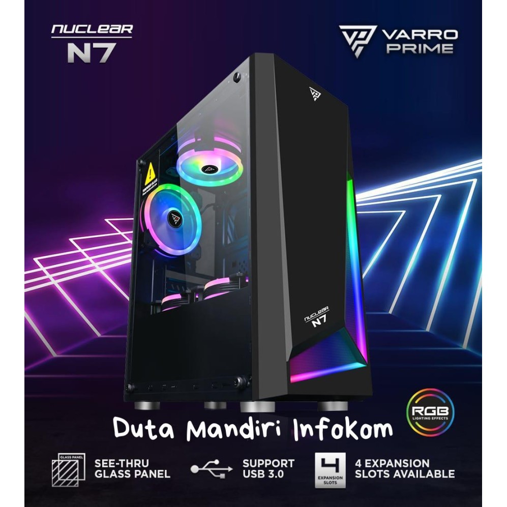 Jual Varro Prime Nuclear N7 - Tempered Glass m-ATX Gaming Case | Shopee ...