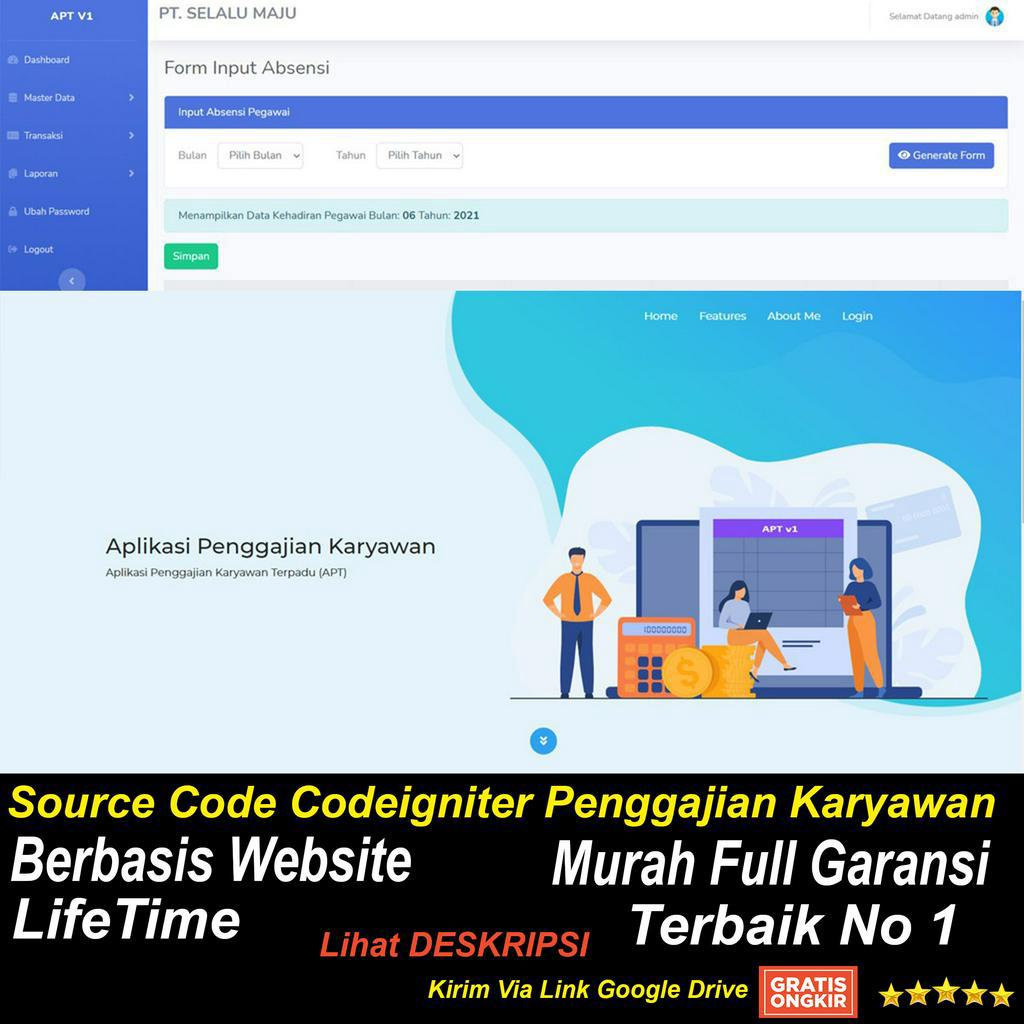 Jual Source Code Codeigniter Penggajian Karyawan Berbasis Website Shopee Indonesia 8425
