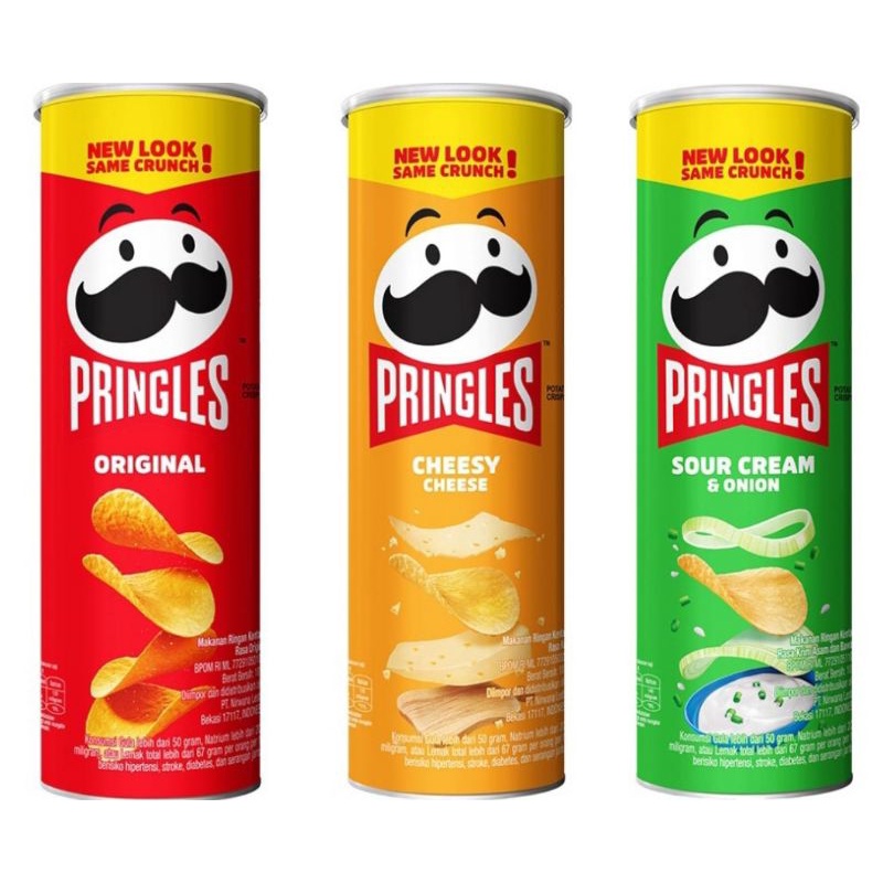 Jual Pringles Potato Crisps Original Cheese Keju Onion Sour Kaleng ...