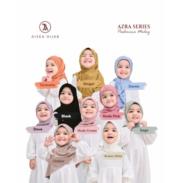 Jual Hijab anak Azra by Aiska Hijab jilbab baby phasmina anak | Shopee ...