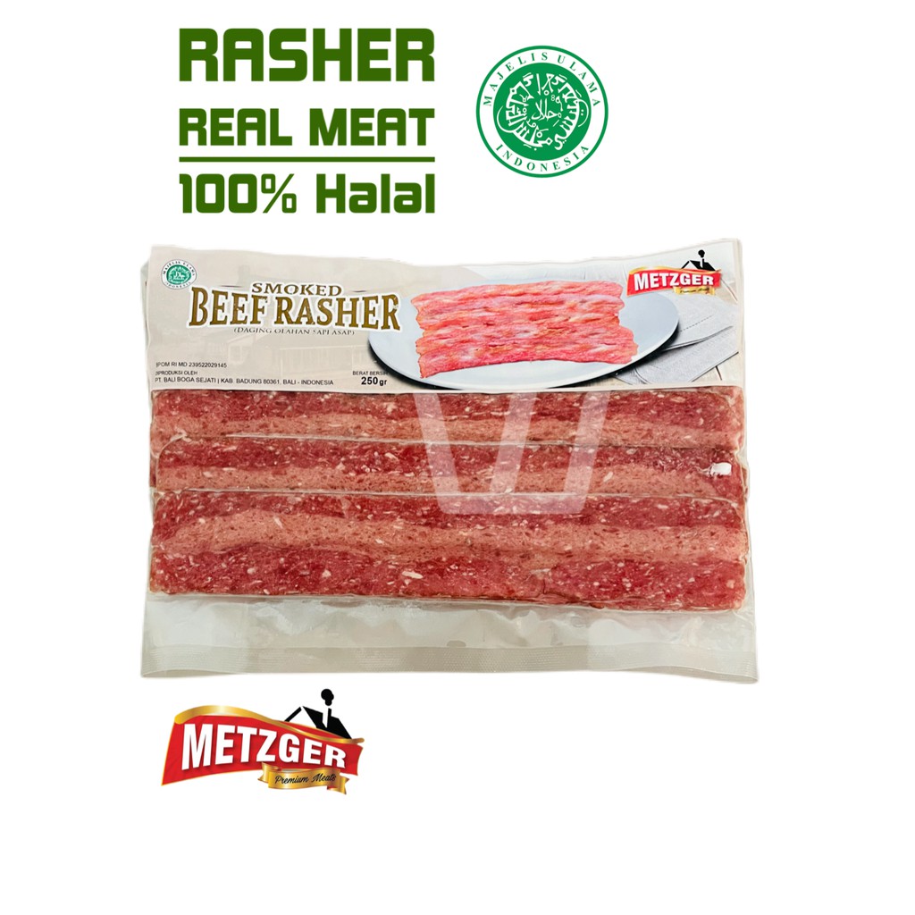 Jual Metzger Daging Sapi Asap Smoked Beef Rasher 250G Halal Shopee Indonesia
