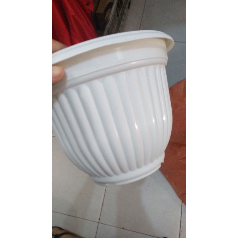 Jual pot plastik ivory 20cm | Shopee Indonesia