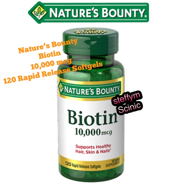 Jual Natures Bounty Biotin 10000 Mcg 120 Rapid Release Softgels 7275