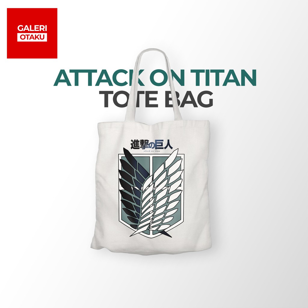 Jual Galeri Otaku Totebag Kanvas Resleting Anime Attack On Titan Logo ...