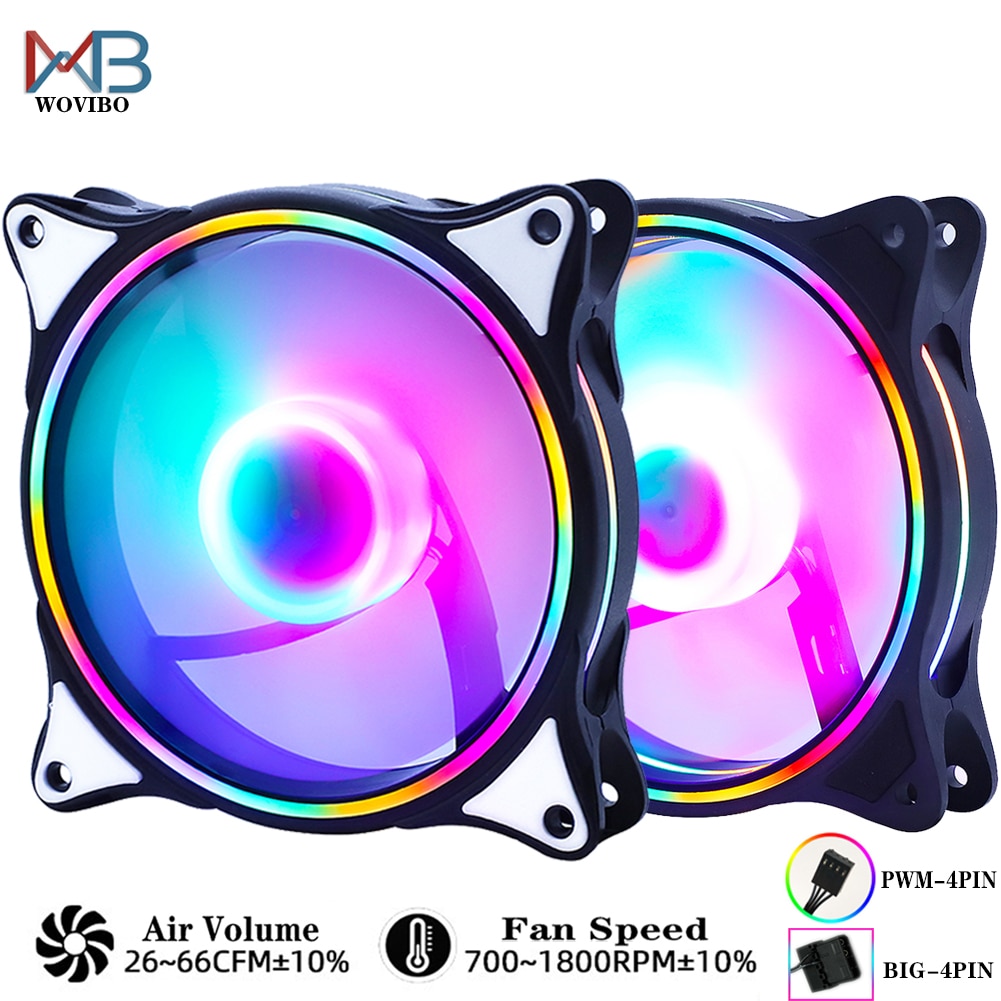 Jual PREORDER Wovibo RGB 120mm Fan PWM 4 PIN Silent Molex 4PIN Computer ...