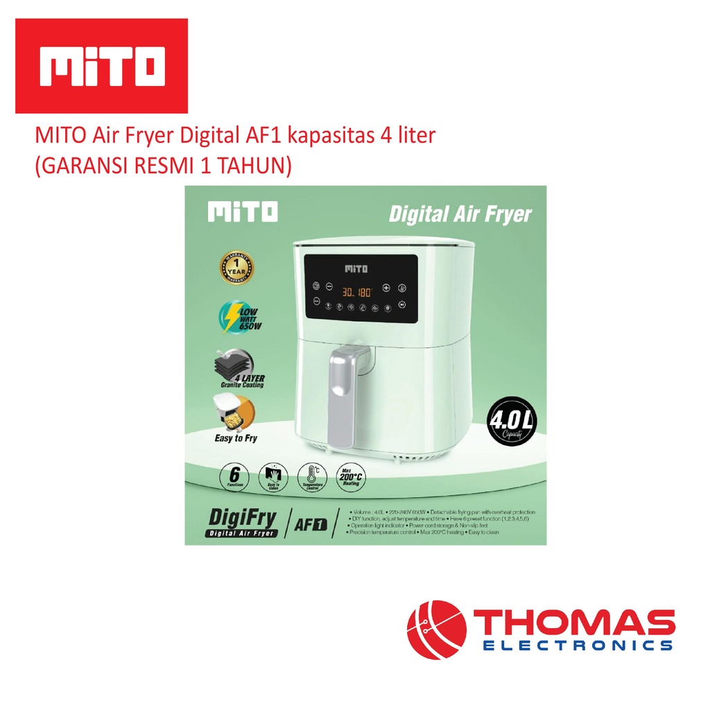 Jual Digital Air Fryer Mito Original Garansi Resmi MITO AIR FRYER AF1