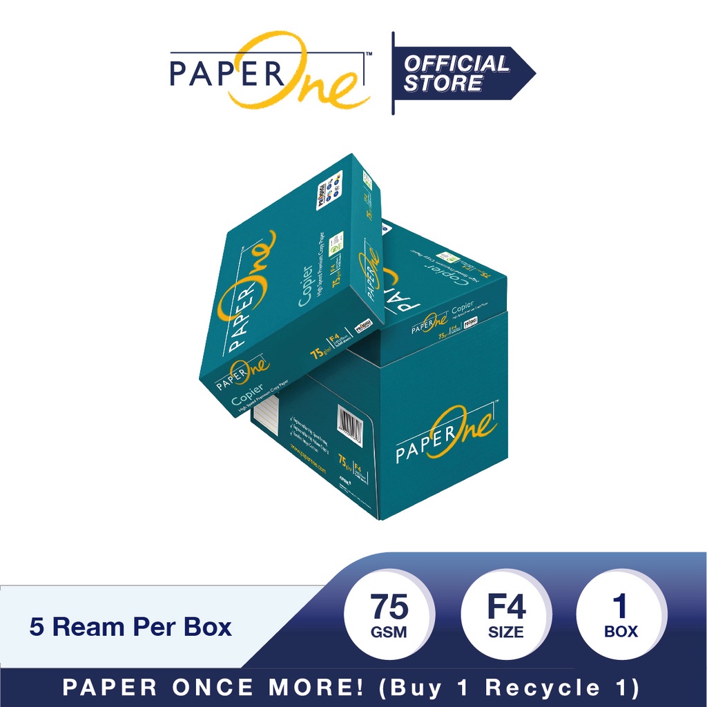 PaperOne Kertas F4 75gr Copier 1 Box (2500 lembar) Kertas HVS F4 Kertas Fotocopy (2)