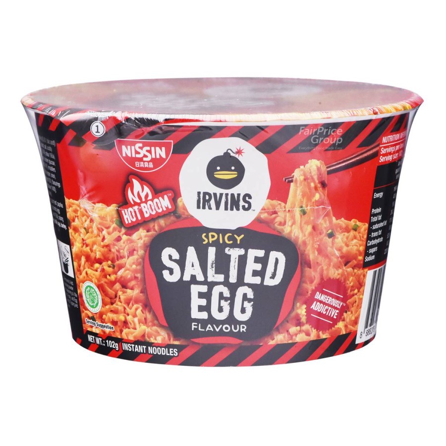 Jual Nissin Irvins Instant Noodles Hot Boom Spicy Salted Egg 102 Gram ...