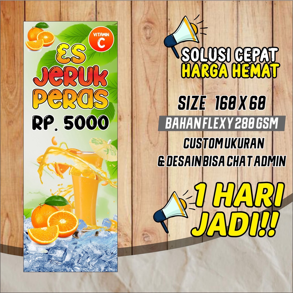 Jual Cetak Spanduk Banner Berdiri Es Jeruk Peras Shopee Indonesia