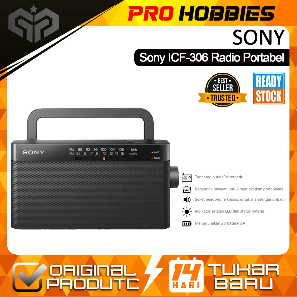 Jual Sony ICF-306 306 Radio Portabel Original | Shopee Indonesia