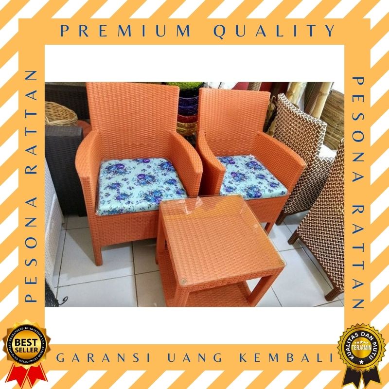 Jual Kursi Sofa Korsi Teras Hawai Rotan Sintetis Santai Malas Anyaman