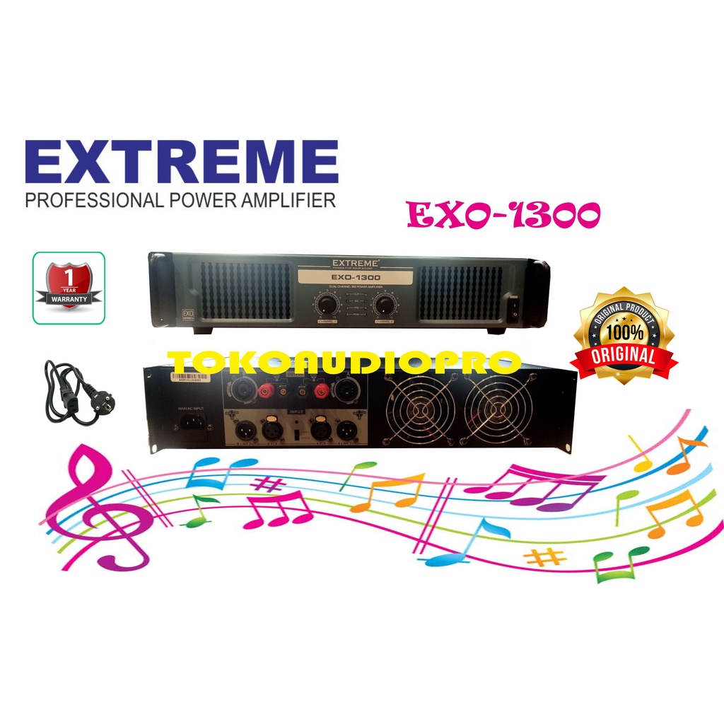 Jual Power Extreme EXO1300 2-Channel Power Amplifier Original | Shopee ...