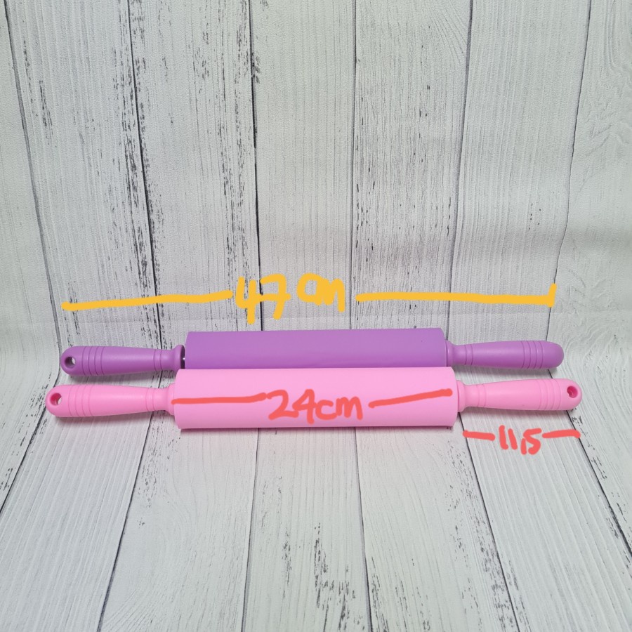 Jual Silicone Rolling Pin with Plastic Handle | Alat Gilas Adonan ...