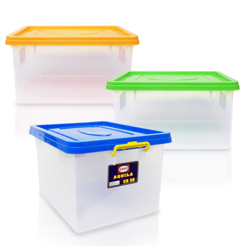 Jual SHINPO Aquila Container Box Plastik with Lock Klip Pengunci 35 L ...
