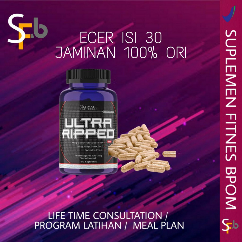 Jual Ultra Ripped Ultimate Nutrition 30 Capsul Fat Burner Pembakar